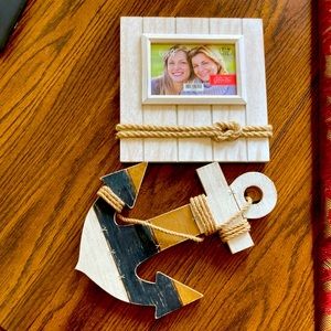 NWT picture frame 6x4 and Anchor Set Bundle has Ropes Wood Wall Decorations